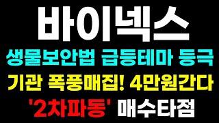 [바이넥스 분석] 생물보안법 대장테마 등극! 최대 수혜주 신고가 2차파동 공략타점! #바이넥스 #바이넥스주가전망