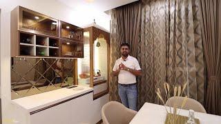 3BHK Premium Interiors at Brigade Cornerstone Utopia | Hafele Blum Acrylic Kitchen | Aristo Wardrobe