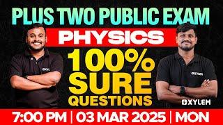 Plus Two Public Exam: Physics | 100% Sure Questions | Xylem Plus Two