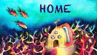 HOME ||| Watercolor speedpaint (mixed media & negative technique) || Painting with Sun rays