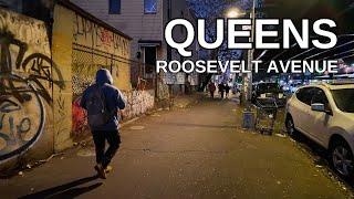 NEW YORK CITY Walking Tour [4K] - QUEENS -  ROOSEVELT AVENUE