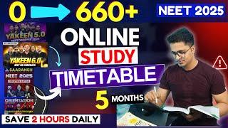 Online Class Timetable to Crack Neet 2025 in 5 Months | How to  Score 650+ in Neet 2025 in 5 Months