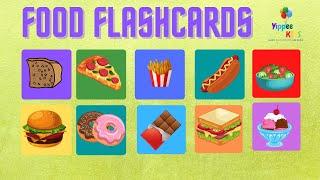 Fun and Yummy Food Vocabulary Words for Kids | Learn 50 Food Flashcards