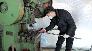 Process Of Making Scraper Tools in South Korea. Skilled Korean modern blacksmith