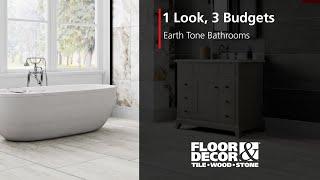 1 Look, 3 Budgets: Earth Tone Bathrooms