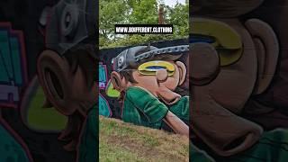 FUN GRAFFITI CHARACTER MURAL  #graffiti #streetart #shorts