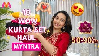 10 Wow Myntra Kurta Set Try On Haul  | Myntra Diwali Sale | UPTO 80% OFF | Isha Vinod Jain