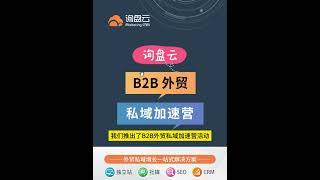 询盘云B2B外贸私域加速营，营销型独立站+SEO内容营销+海外社媒矩阵+广告投流+Marketing CRM #外贸私域