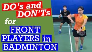 DO's AND DON'Ts for FRONT PLAYERS in BADMINTON #badminton #coachkennie #badmintontips