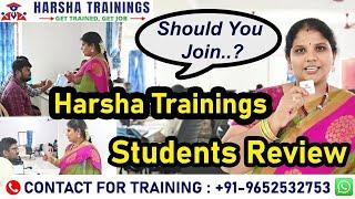 Harsha trainings Students Reviews | job guarantee | no coding pega | Software Trainings