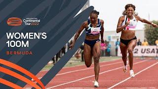 Teahna Daniels outleans Gabby Thomas in windy 100m final | Continental Tour Gold 2022