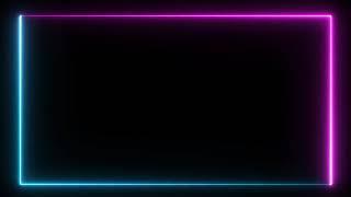 Free Pink Blue Neon Lights Rectangle Frame Animated Loop Background Fahad VFX