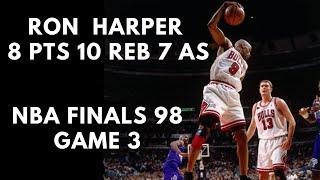 Ron Harper Near Triple Duoble 8 PTS 10 REB 7 AS NBA Finals 1998 Utah Jazz vs Chicago Bulls