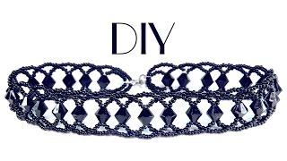 DIY: Beaded gothic choker [easy] / Готическое украшение на шею. Чокер из бисера своими руками.