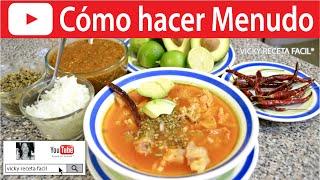 MENUDO ROJO DE RES O PANCITA | Vicky Receta Facil