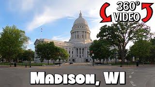 Driving Around Downtown Madison, Wisconsin in 360° Video