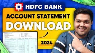 Hdfc account statement download Online | How to download Hdfc bank account statement PDF 2024