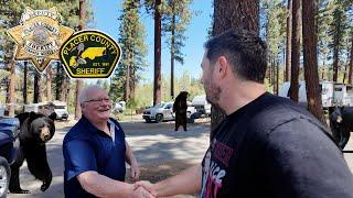 New Zealand Family meet retired United States Police Officer! (WILD LAKE TAHOE BEAR STORIES!!)