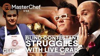 Blind Christine Struggles With Live Crab | MasterChef USA | MasterChef World