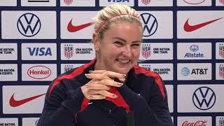 USA WOMEN PRESS CONFERENCE: Emma Hayes and Lindsey Horan: England Women v USA Women