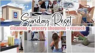 SUNDAY RESET // cleaning motivation + grocery shop with me + restock