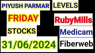 STOCKS  LEVELS FOR TOMORROW 31st MAY 2024 | INTRADAY TRADING VIEW | PIYUSH PARMAR STOCKS