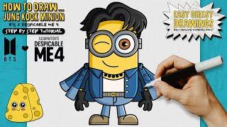 How to Draw JUNG KOOK MINION  (BTS x Despicable Me 4) | Easy Step-By-Step Drawing Tutorial