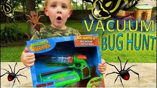 Vacuum BUG HUNT for REAL BUGS!! Spiders, beetles, COCKROACHES & MORE!!