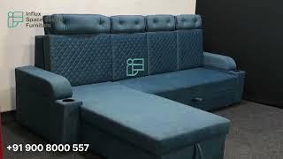 L shape sofa cum bed Bangalore  | L type sofa bed | Corner sofa cum bed |