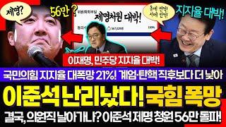 문제의식 전혀 없는 이준석 난리났다;; ㅋ 민심 급변? 이재명 대통령 지지율 급등에 국민의힘 역대급 폭망 대박!!