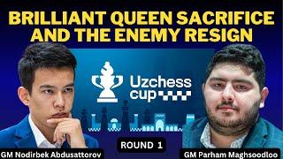 GM Nodirbek Abdusattorov vs. GM Parham Maghsoodloo || UzChess Cup 2024 || Round 1