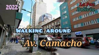 (Walk) Walking around Camacho Ave, La Paz, Bolivia, 까마초 거리 걷기 2022 Caminando por Av. Camacho, Ep 025