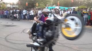 Motor Cycle Stunts At NIT Warangal Spree '14