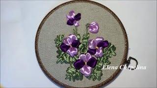 Violet embroidered with ribbons