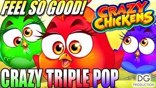 Triple Pop Mucho Loco Crazy Chickens Instant Jackpots Multipliers Mega Feature Win Casino Slot OMG