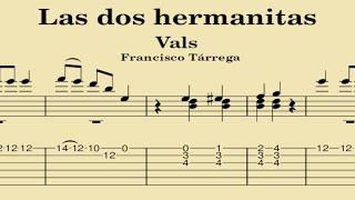 Las Dos Hermanitas (Vals) - Francisco Tárrega (tablatura) para guitarra clásica