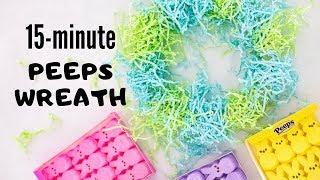 $7 DIY Marshmallow Peeps Wreath Done in 15-Minutes!