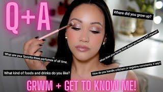 GRWM + Q&A GET TO KNOW ME BETTER! | SOFT PINK VALENTINE'S DAY MAKEUP |  AMY GLAM 