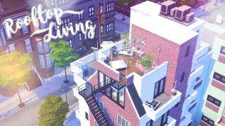 Rooftop Living ️ ️ | Tiny Apartment | The Sims 4 | Speed Build | CC Free + Download Links