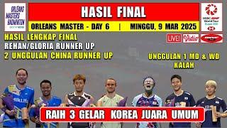 3 GELAR KOREA JUARA UMUM ~ Hasil Lengkap Final Orleans Master 2025 Hari Ini ~ REHAN/GLO RUNNER UP