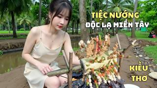 Kiều Thơ làm tiệc nướng ngoài trời quá thú vị và độc lạ miền tây sông nước