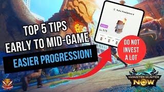 My TOP 5 TIPS For EASIER Early To Mid-Game Progression! l Monster Hunter Now