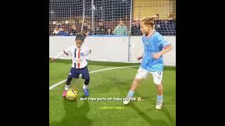 Mini Ronaldinho Plays Against Kid Haaland️ #shorts #football #soccer