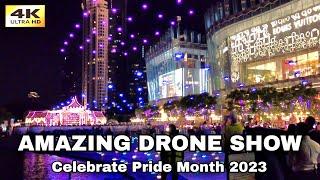 4K  Amazing Drone Show at ICONSIAM in Bangkok | Celebrate Pride Month 2023