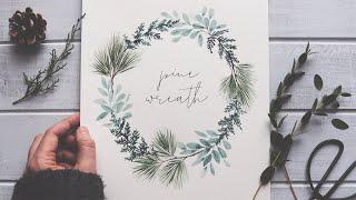 Watercolor How To | Beginner Friendly Cedar Wreath