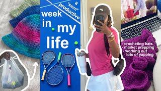 a *semi* productive week in my life | crocheting, market prepping, working out, and lots of yapping