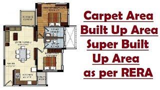 Carpet area,Built Up Area,Super Built Up Area as per RERA