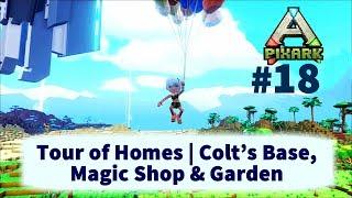 Let's Play PixARK | Tour of Homes | Colt's Base, Magic Shop and Gardens