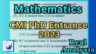 CMI PhD Entrance 2023 - Real Analysis | Important Concepts Explained