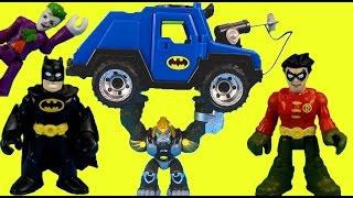 Batman saves Robin from Joker Gorilla Grodd & Bane Gotham city creative play